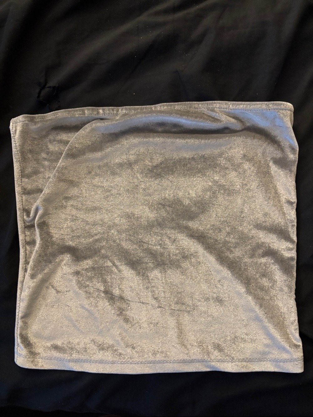 Heart Hips Silver Velvet Strapless Tube Top